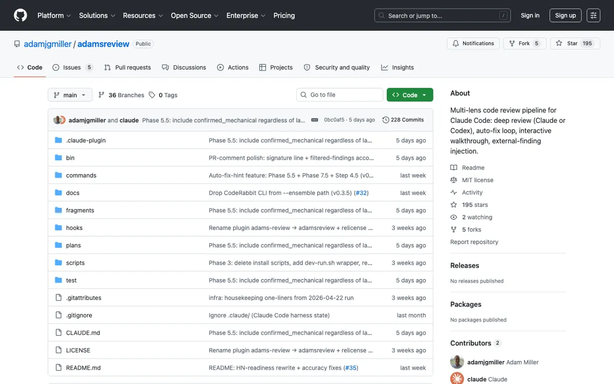 adamsreview official website and landing page preview