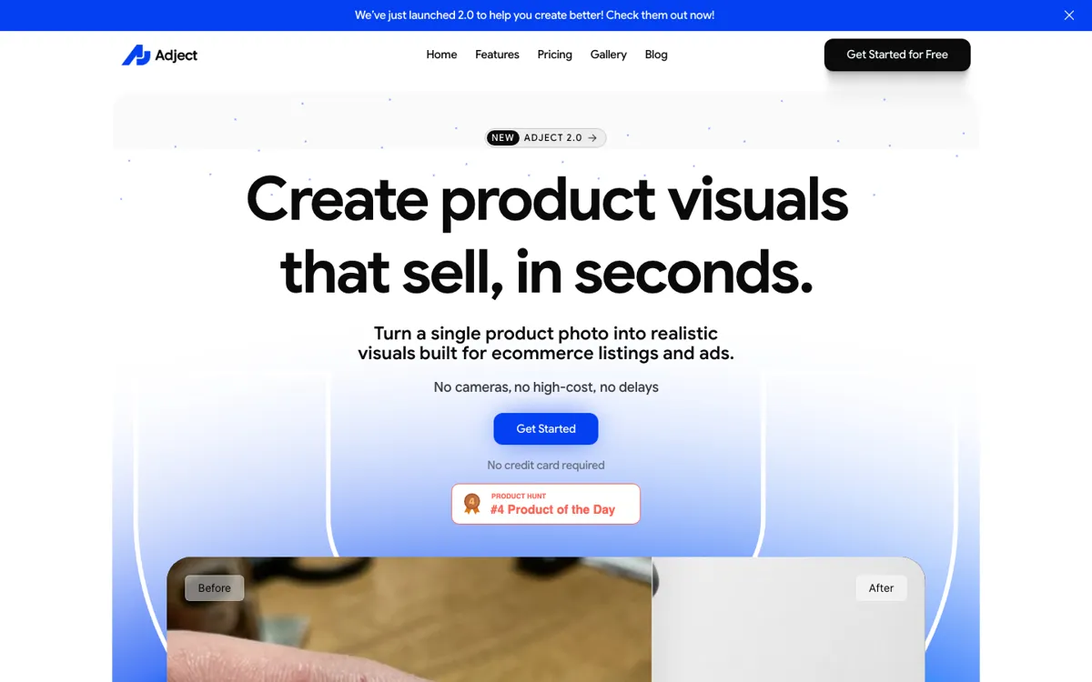 Adject 2.0 official website and landing page preview