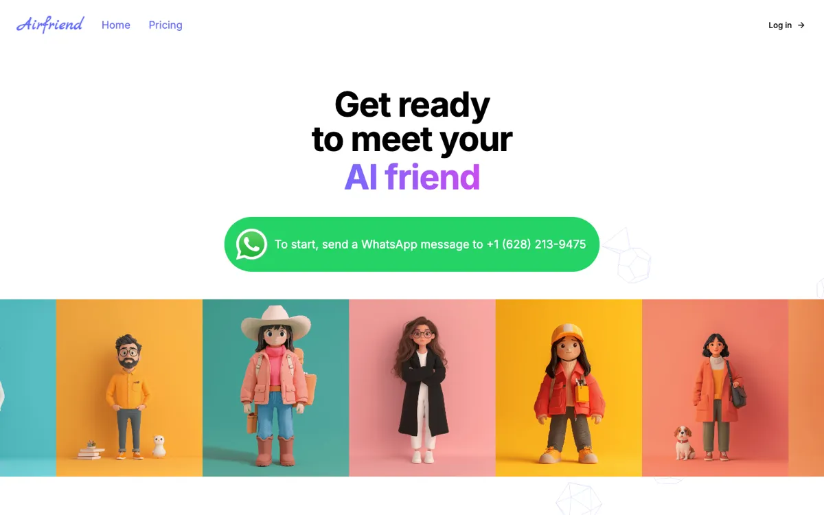 Airfriend official website and landing page preview