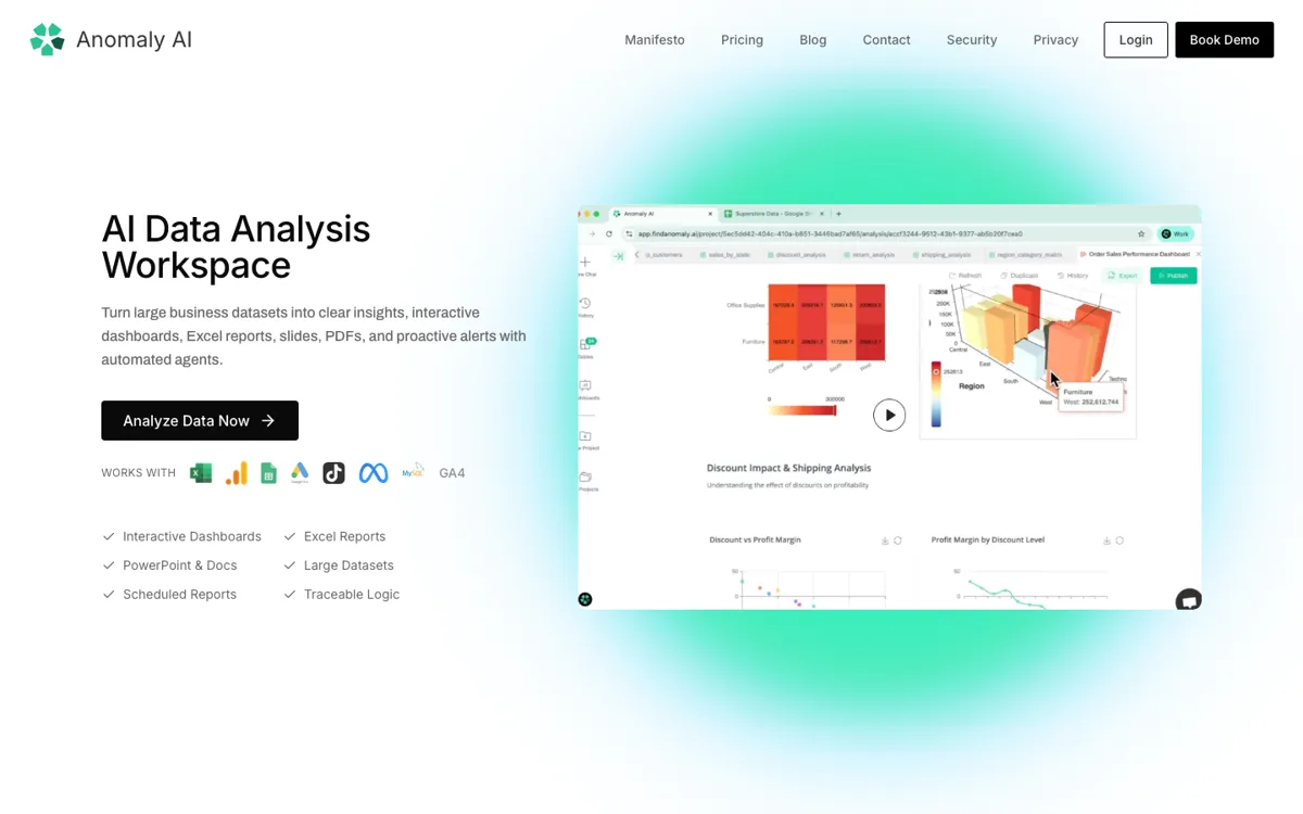 Anomaly AI official website and landing page preview