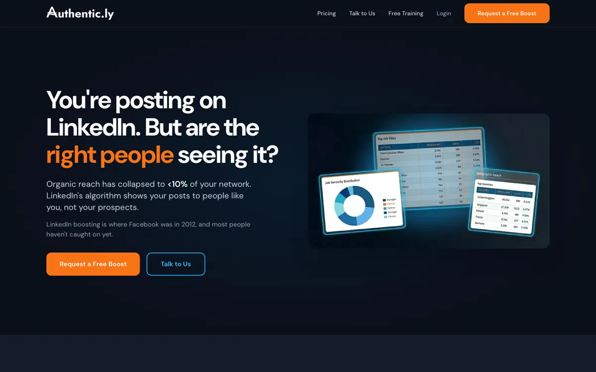 Authentic.ly official website and landing page preview