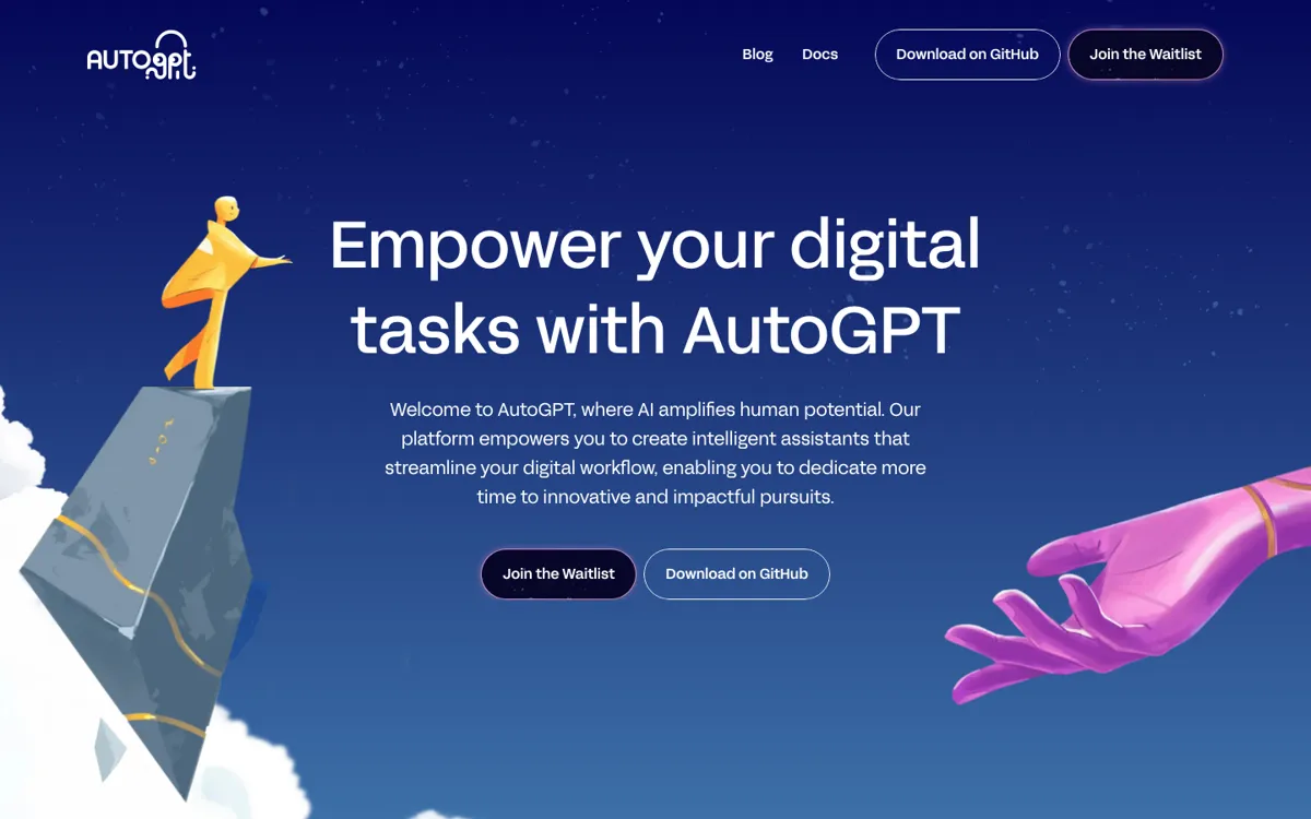 AutoGPT Platform official website and landing page preview