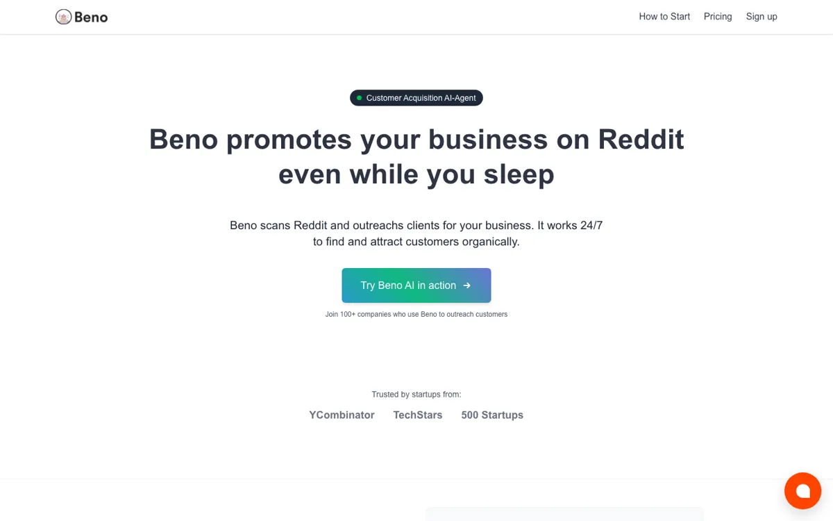 Beno One official website and landing page preview