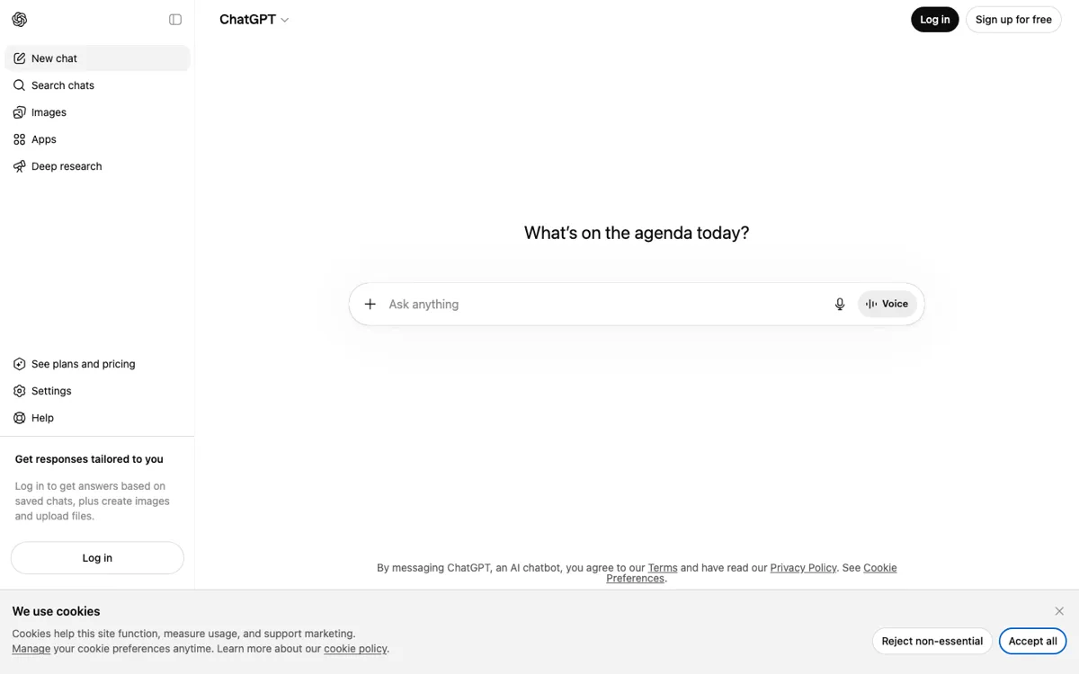 ChatGPT official website and landing page preview