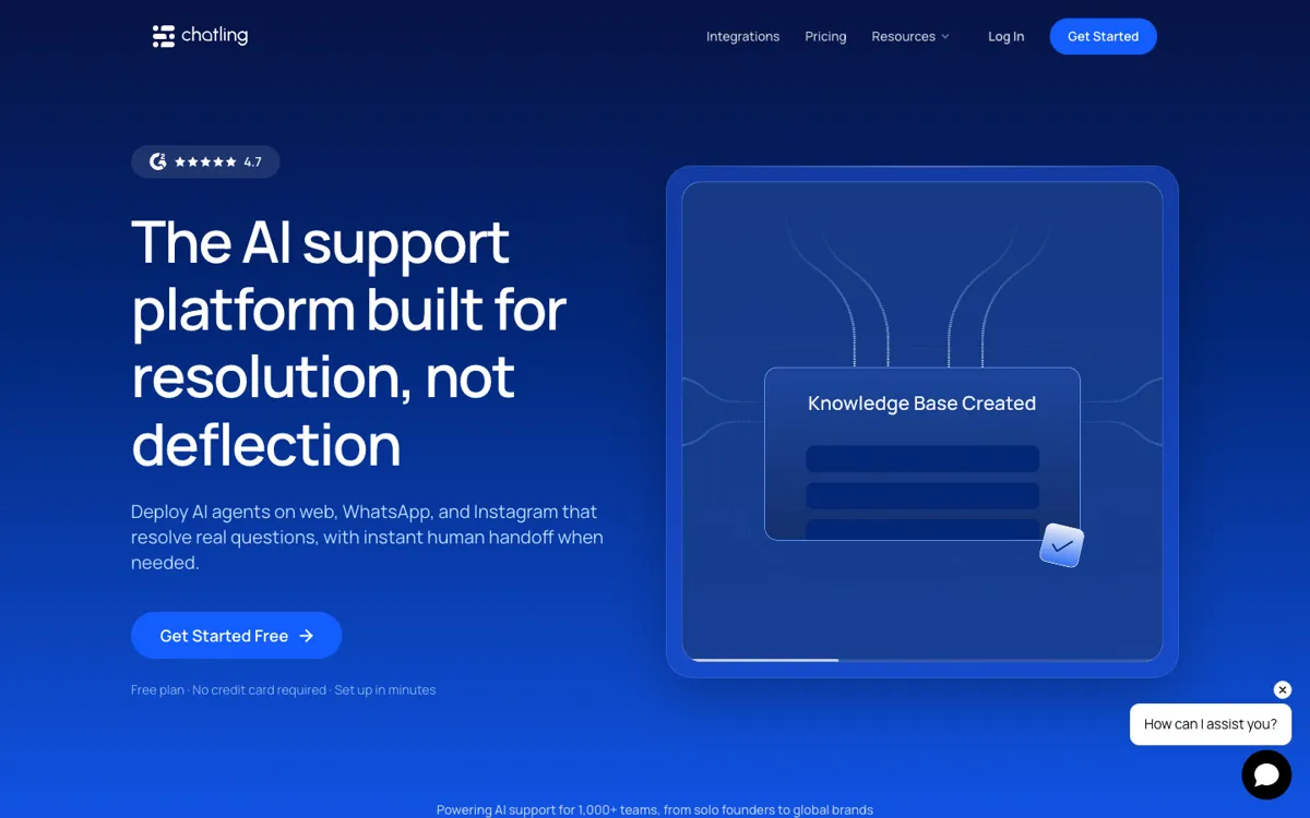 Chatling official website and landing page preview
