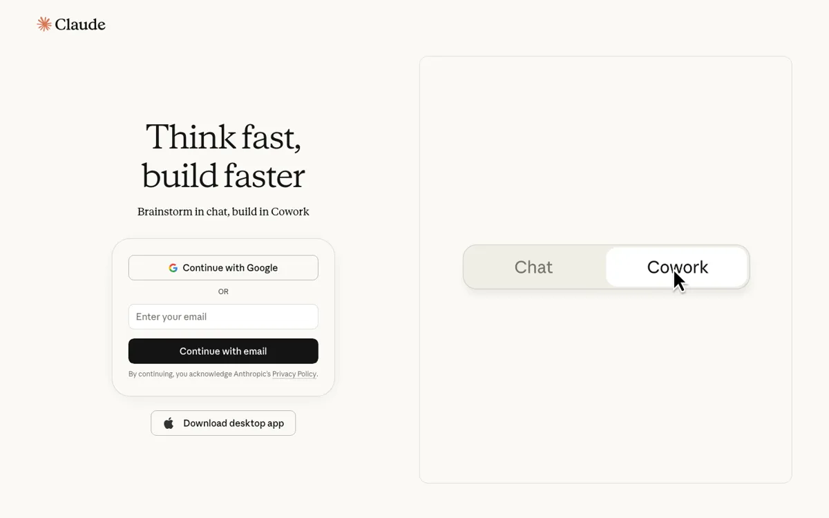 Claude official website and landing page preview