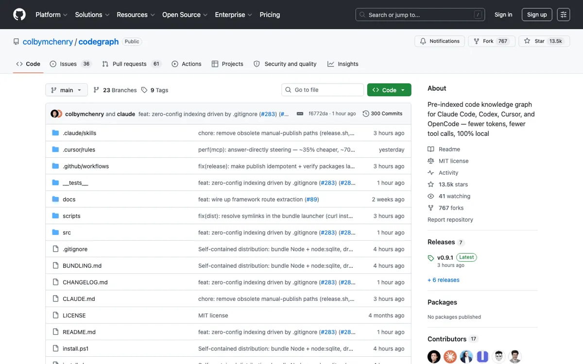 CodeGraph official website and landing page preview