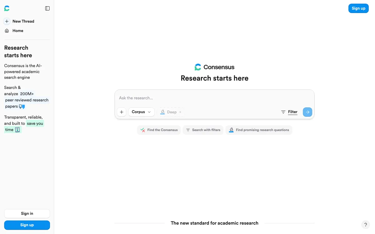 Consensus official website and landing page preview