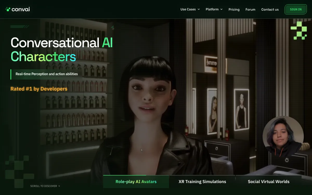 Convai official website and landing page preview