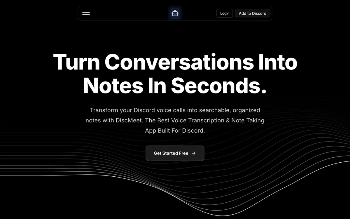 DiscMeet official website and landing page preview