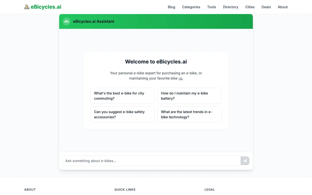 eBicycles.ai official website and landing page preview