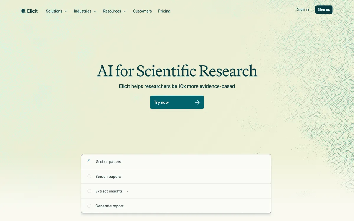 Elicit official website and landing page preview