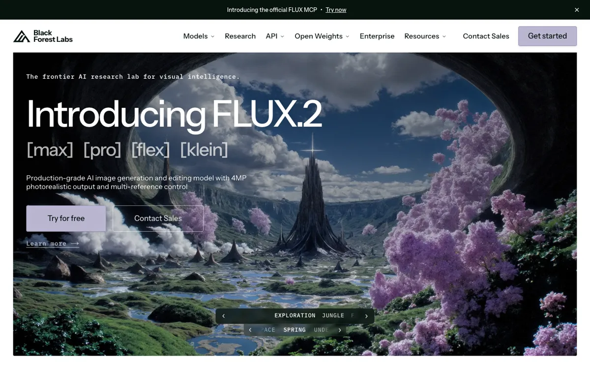 FLUX official website and landing page preview