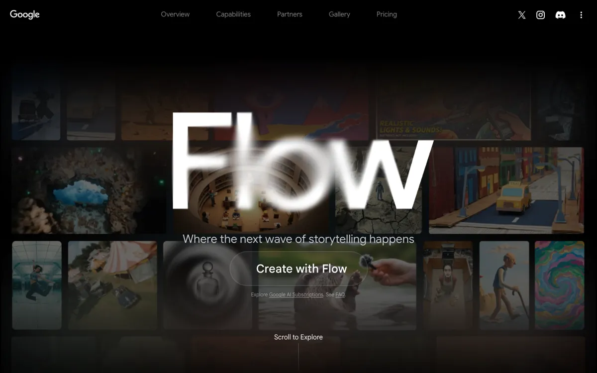 Flow official website and landing page preview