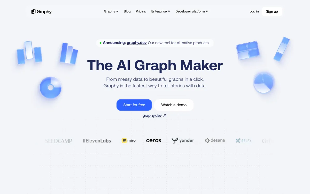 Graphy official website and landing page preview