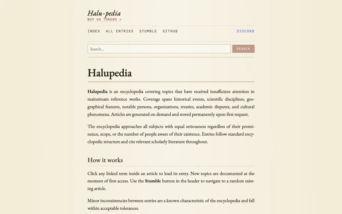 Halupedia official website and landing page preview