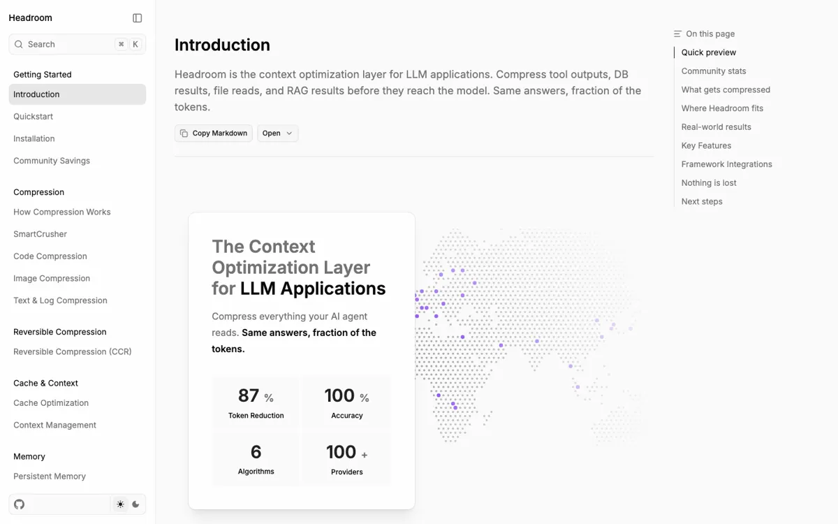 Headroom official website and landing page preview