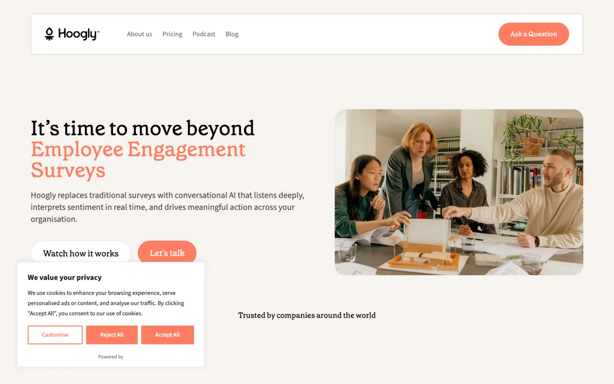Hoogly official website and landing page preview