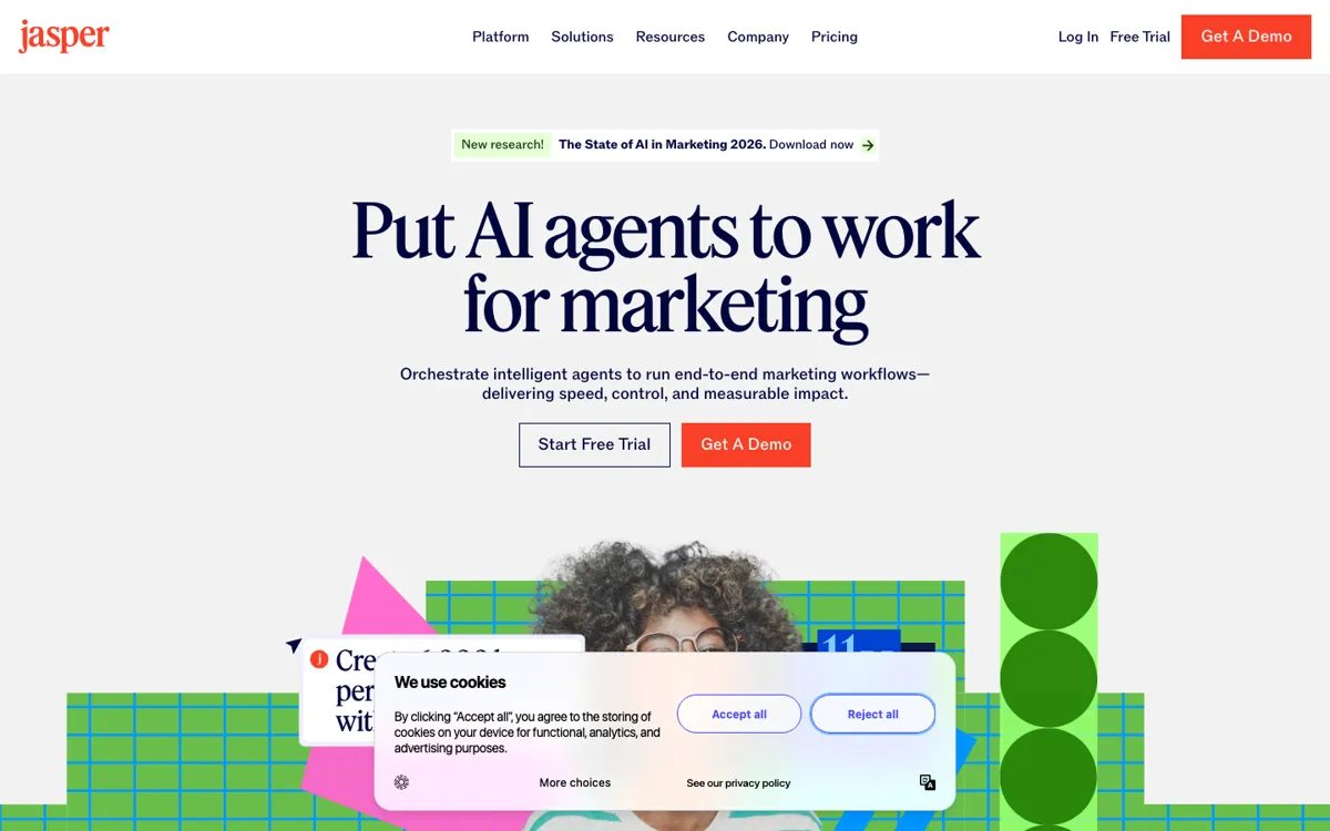 Jasper official website and landing page preview