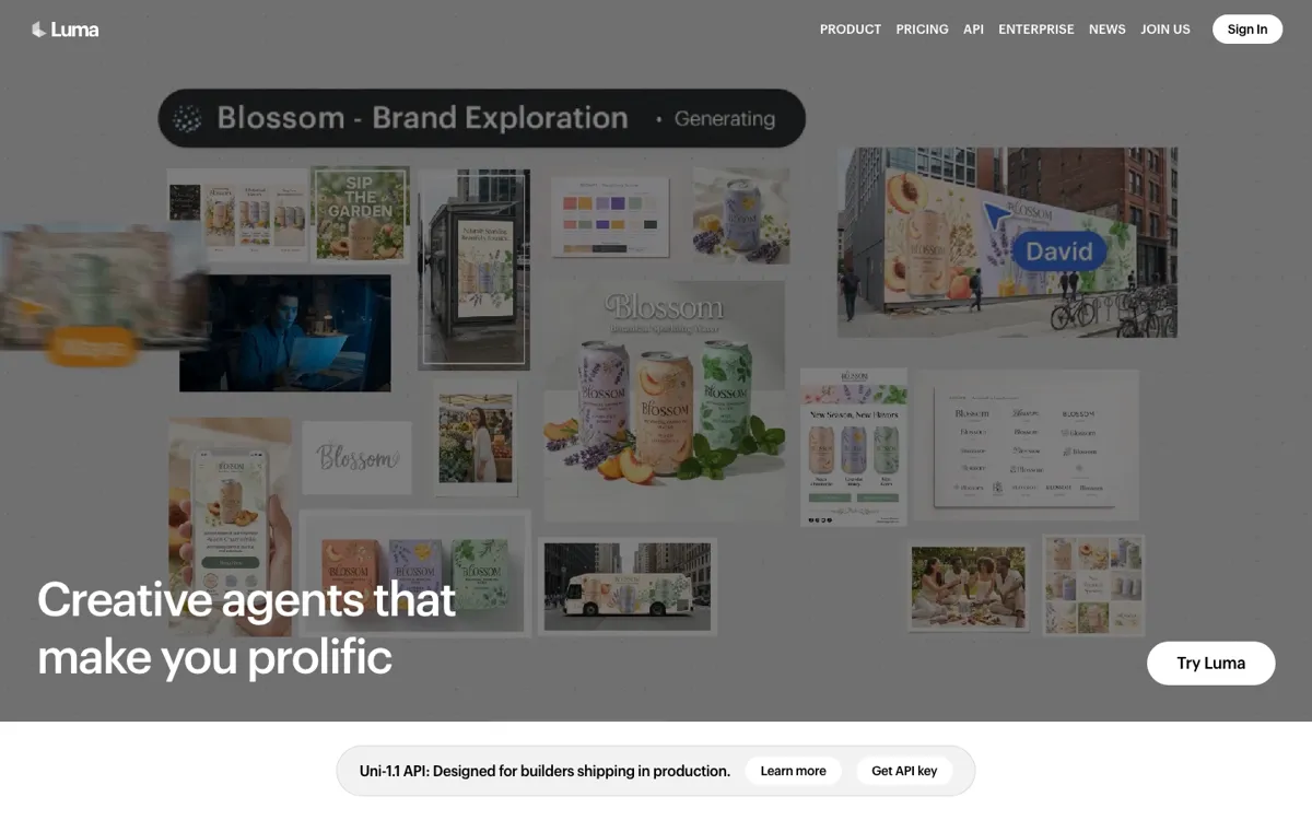 Luma official website and landing page preview