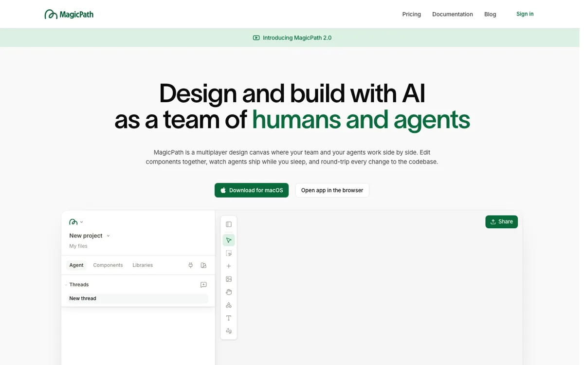 MagicPath official website and landing page preview