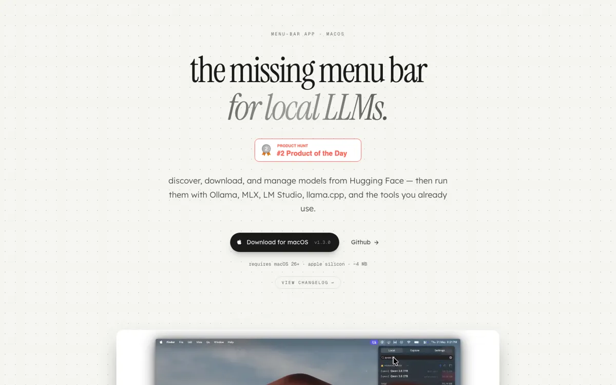 ModelHub official website and landing page preview