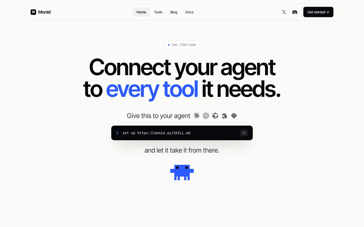 Monid official website and landing page preview