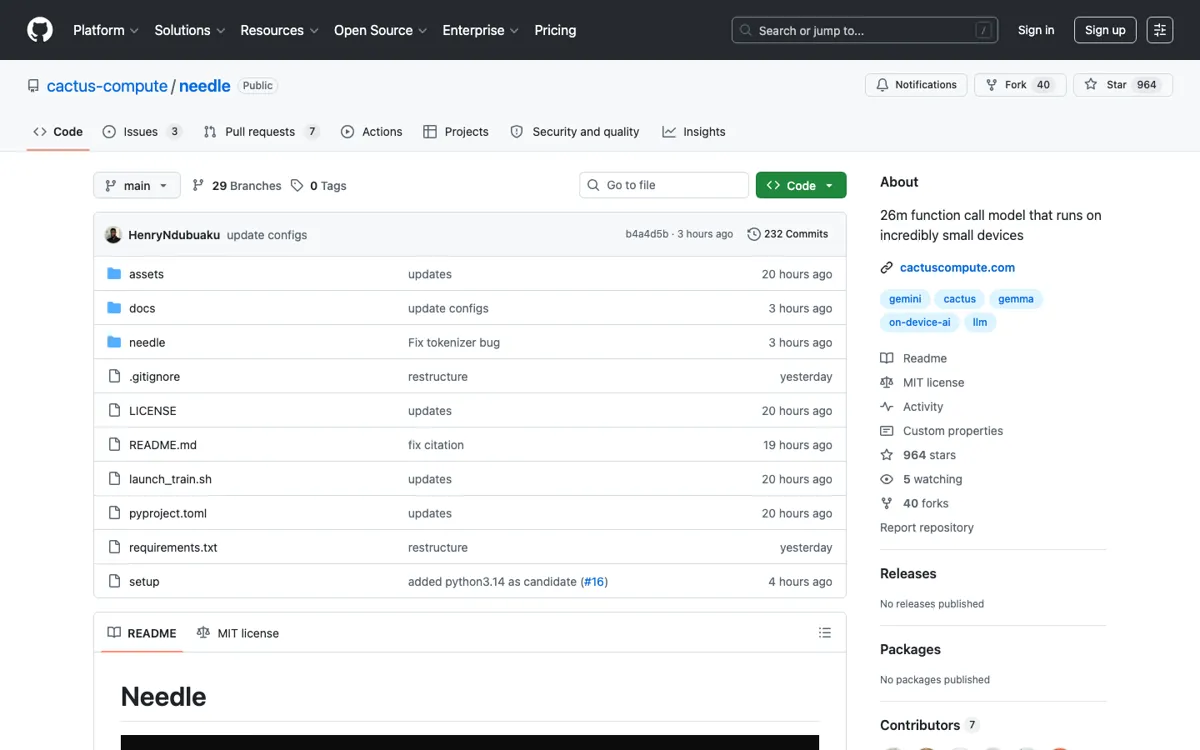 Needle official website and landing page preview