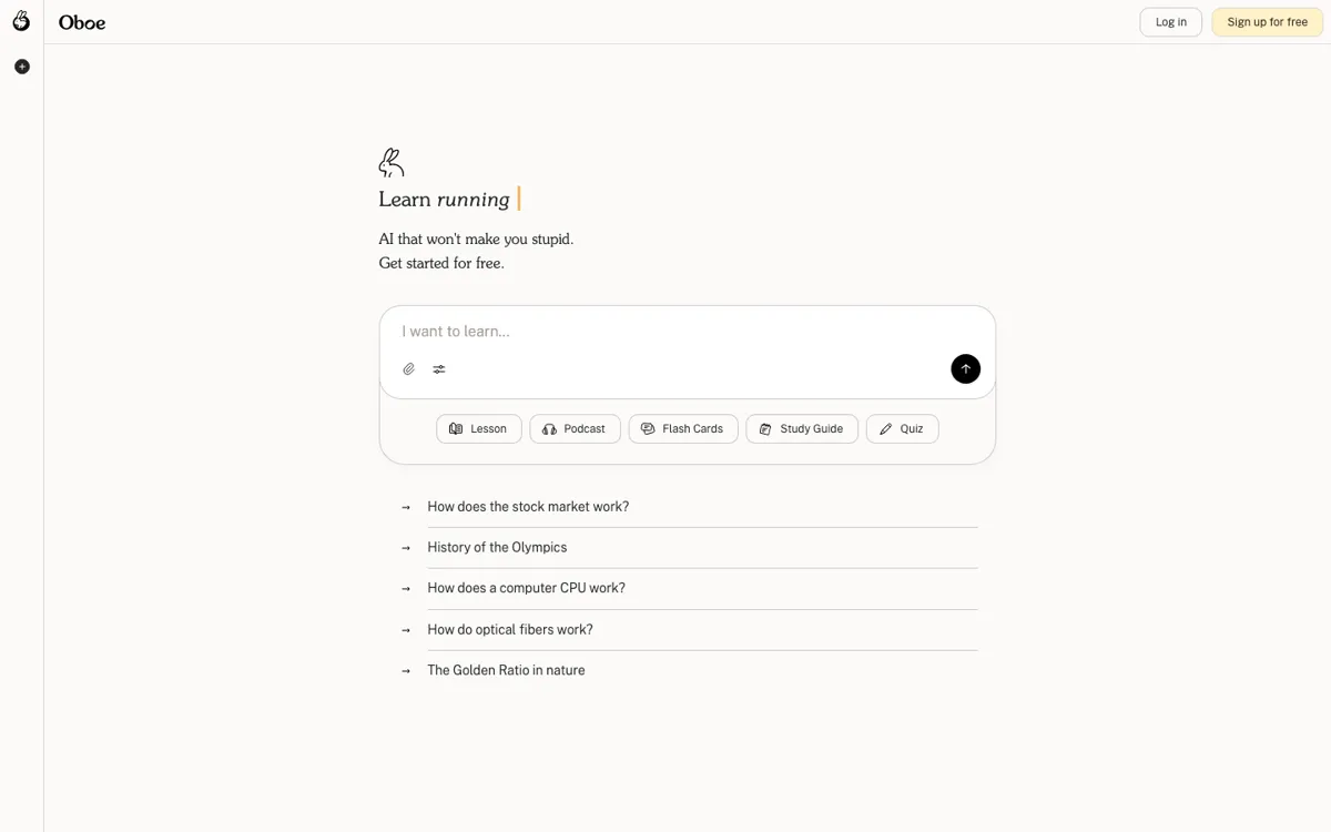 Oboe official website and landing page preview