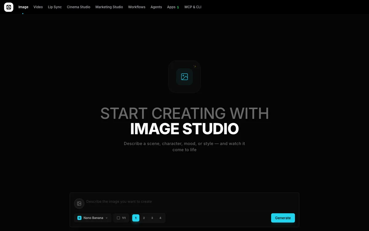 Open Generative AI official website and landing page preview