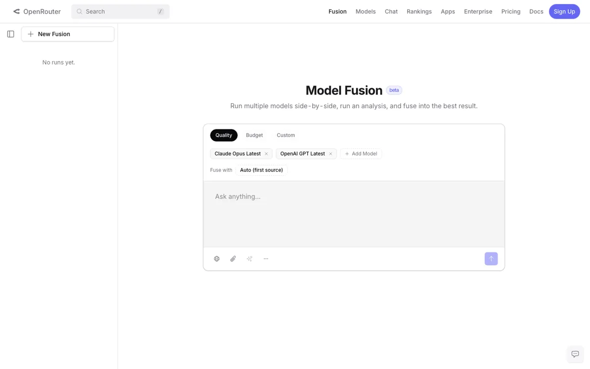 Fusion official website and landing page preview