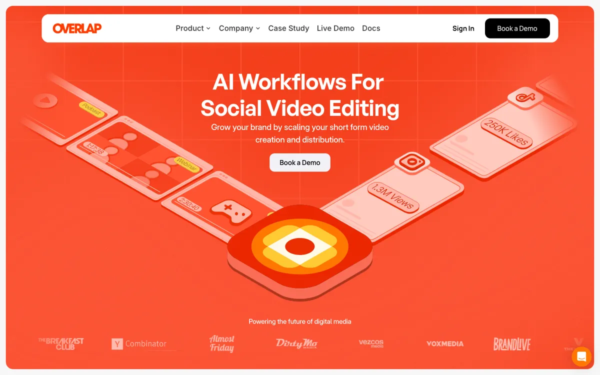 Overlap AI official website and landing page preview