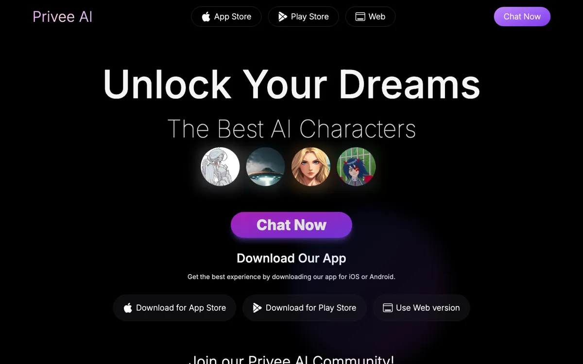 Privee AI official website and landing page preview