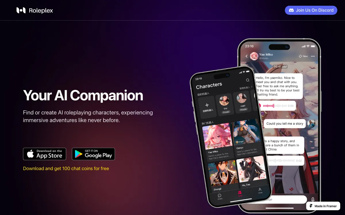 Roleplex official website and landing page preview