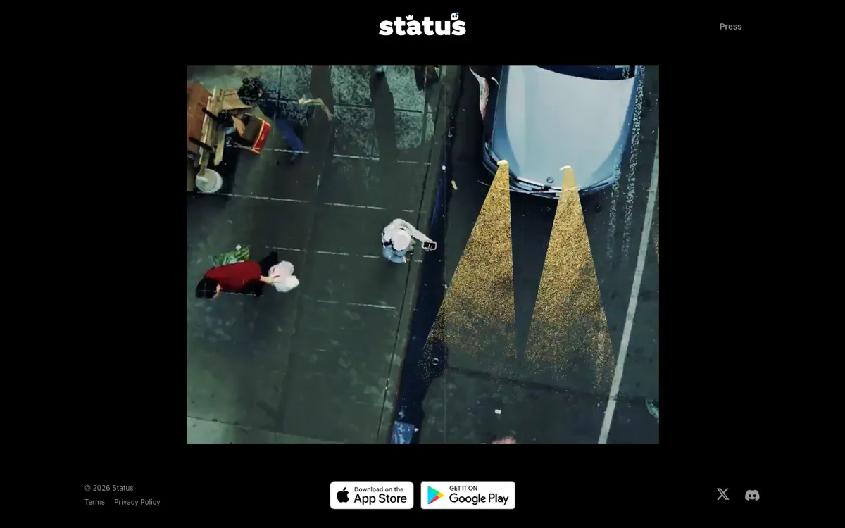 Status AI official website and landing page preview