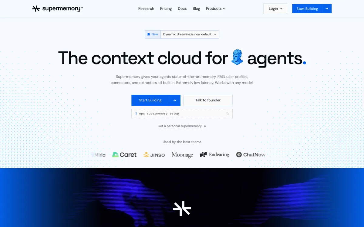 Supermemory official website and landing page preview