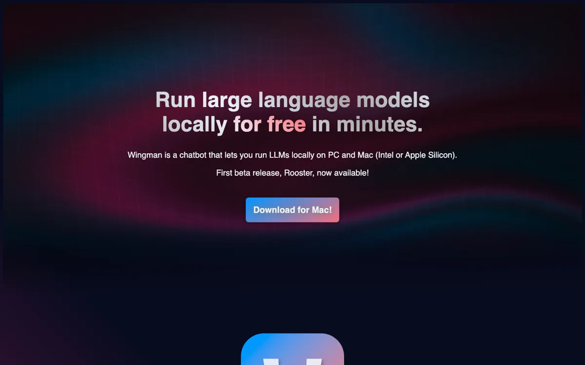 Wingman official website and landing page preview