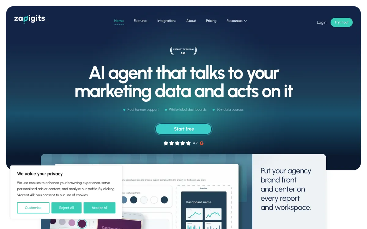 Zappy official website and landing page preview